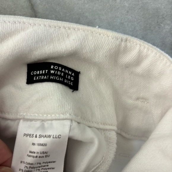 VERONICA BEARD Jeans Rosanna Corset Wide Leg Extra High Rise in White Size 29/8 - Picture 5 of 9